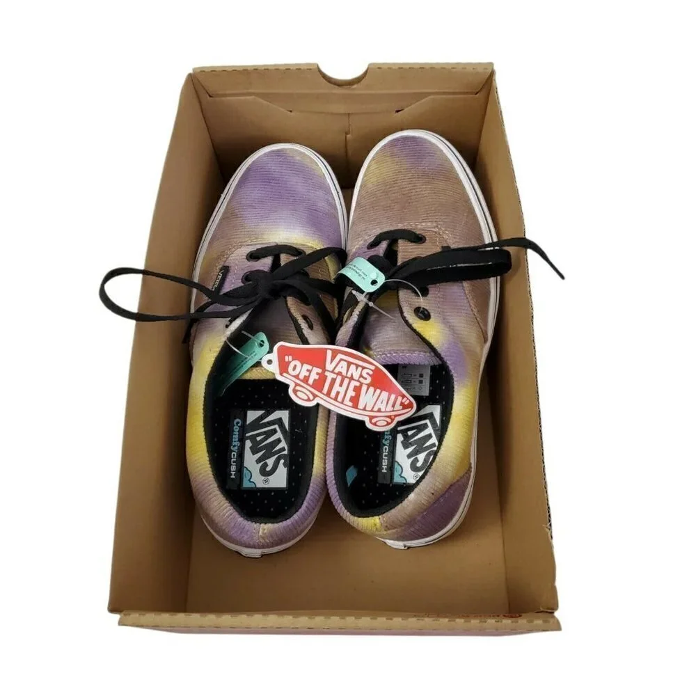 VANS Comfycush Shoes Womens 7 Mens‎ 5.5 Blotched Purple Velvet White NWT